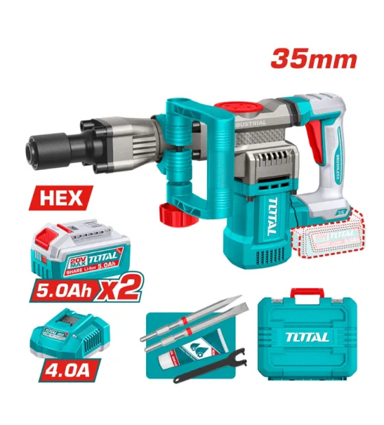 Máy Đục Bê Tông Dùng Pin Total TDBLI203582 20V Brushless SDS Hex 16J