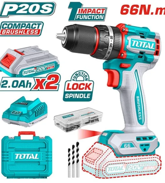 20V Máy khoan búa dùng pin 66Nm Total TIDLI206681