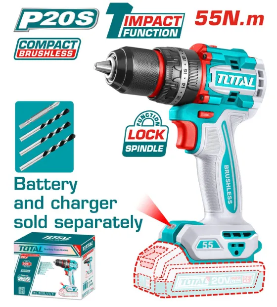 Máy khoan động lực dùng pin 20V Total TIDLI205581