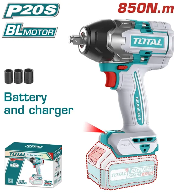 Máy Siết Bu Lông Dùng Pin Total TIWLI20851 20V Brushless 650Nm