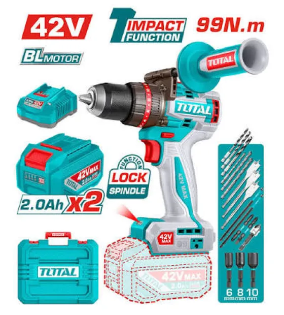 Máy khoan búa không chổi than dùng pin 42V TIDLI429982