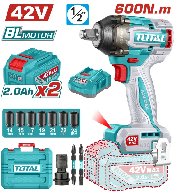 Máy vặn bu lông dùng pin 42V Total TIWLI42602 không chổi than