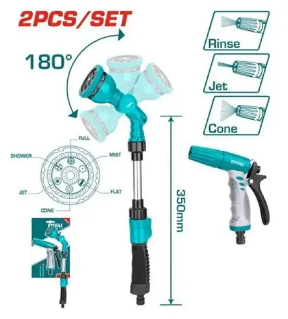 Bộ 2 Đầu Phun Tưới Nước Đa Năng Total THWSK0201