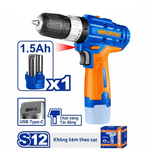 Máy khoan động lực dùng pin 12V Wadfow WCDS540