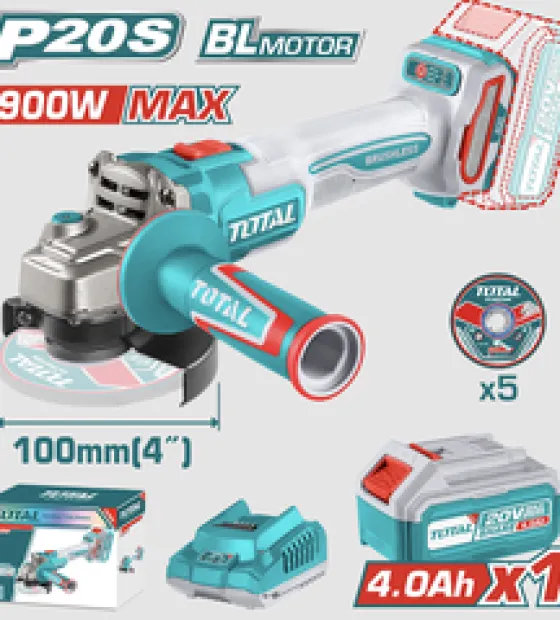 Máy Mài Góc Dùng Pin 20V Total TAGLI261021 Không Chổi Than 900W