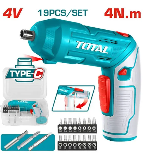 Máy Siết Vít Pin 4V TOTAL TSDLI0442 4Nm Có LED Kèm Mũi Vít