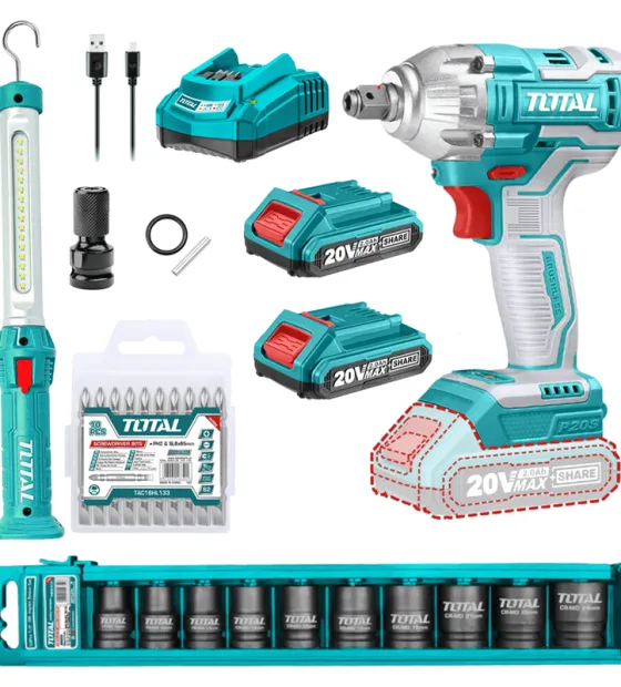 Bộ máy vặn bu lông dùng pin 20V Total TOSLI231004