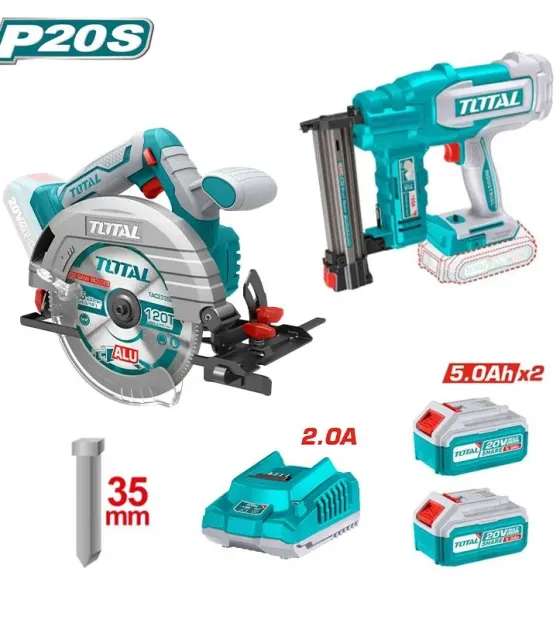 TOSLI240866 - Máy Bắn Đinh & Máy Cưa Đĩa Tròn Không Chổi Than Dùng Pin 20V TOTAL