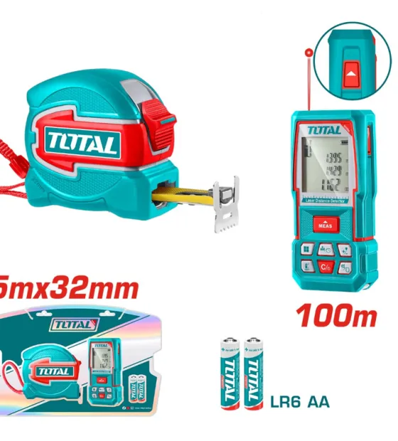 Máy đo khoảng cách và thước cuộn thép 5m Total TOS250902