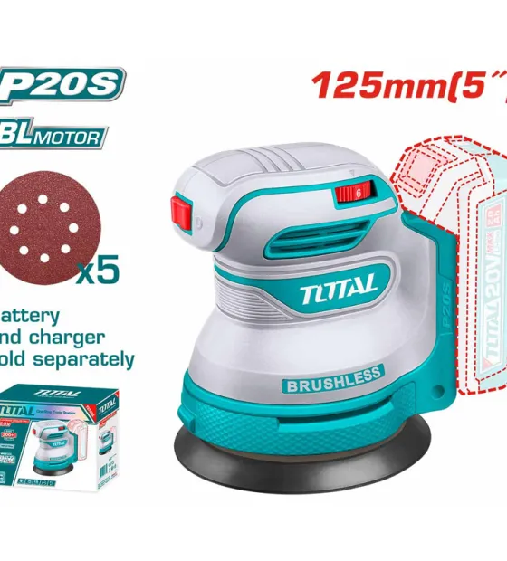 Máy chà nhám tròn dùng pin 20V Total TROSLI2002 (Chưa Pin Sạc)