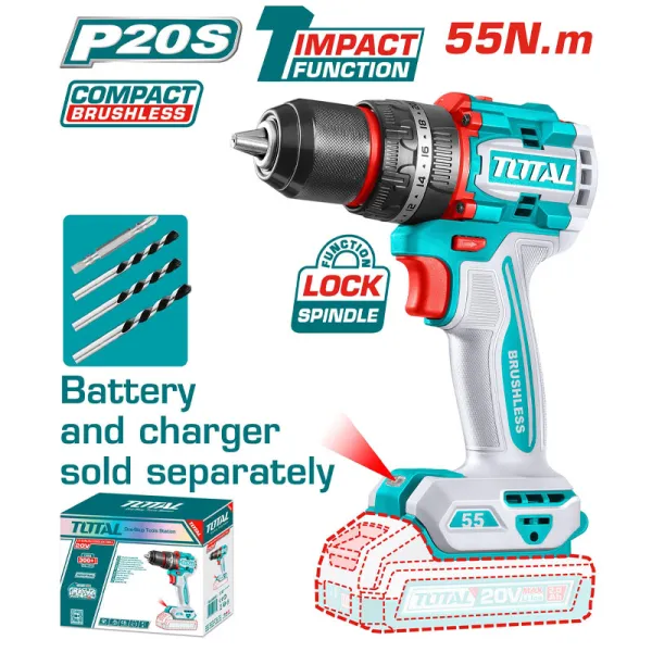 Máy khoan động lực dùng pin 20V Total TIDLI205581