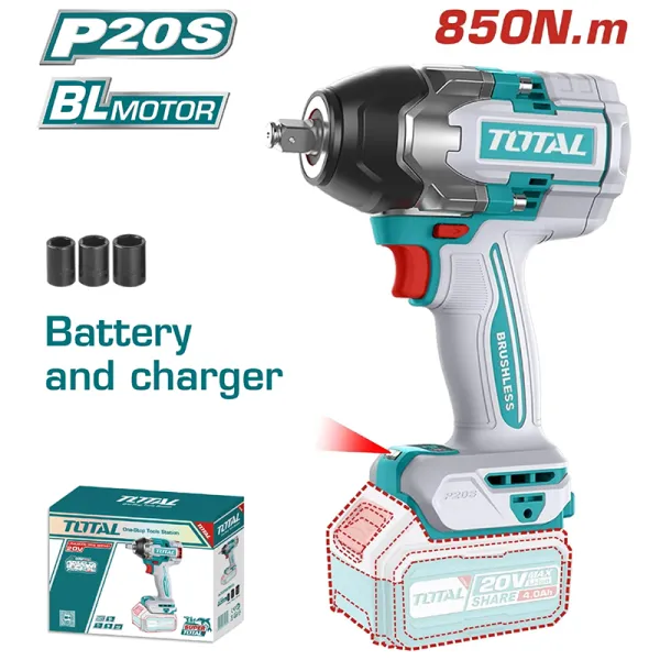 Máy Siết Bu Lông Dùng Pin Total TIWLI20851 20V Brushless 650Nm