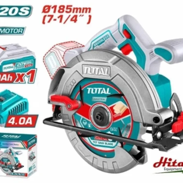 Máy Cưa đĩa Tròn Không Chổi Than Dùng Pin 20V 185mm Total TSLI18513