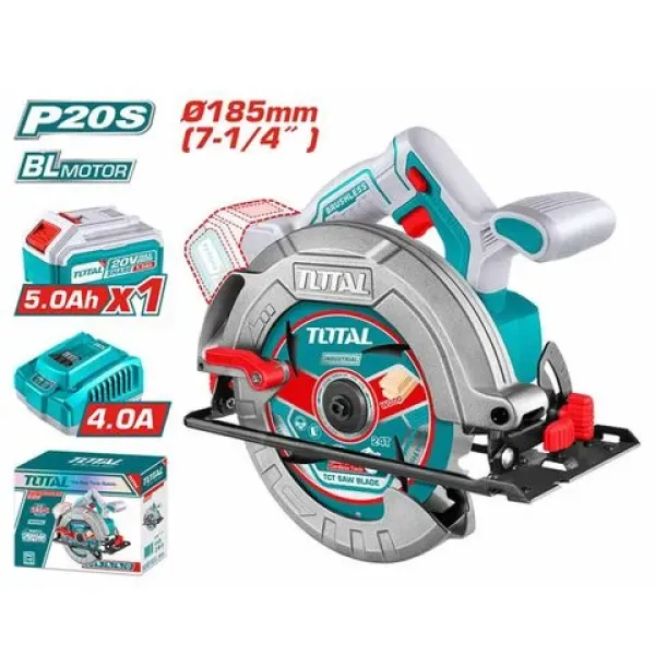 Máy Cưa đĩa Tròn Không Chổi Than Dùng Pin 20V 185mm Total TSLI18513