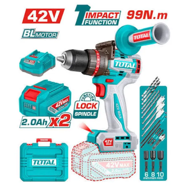 Máy khoan búa không chổi than dùng pin 42V TIDLI429982