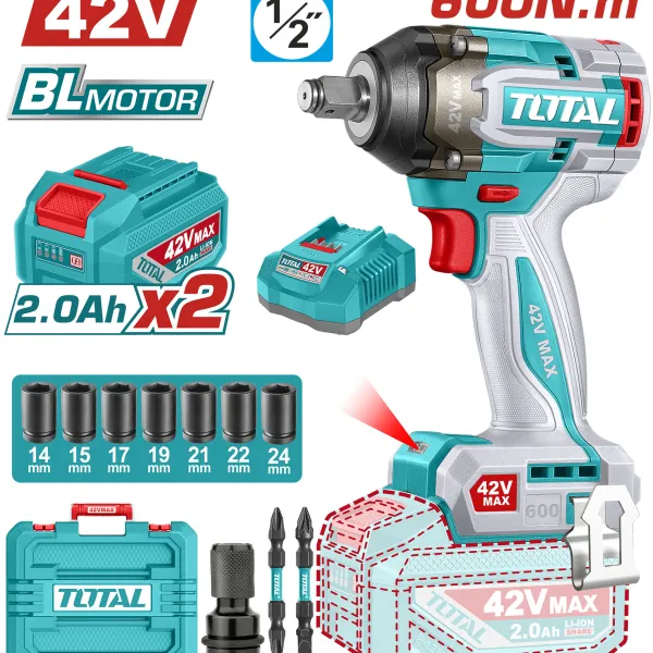 Máy vặn bu lông dùng pin 42V Total TIWLI42602 không chổi than