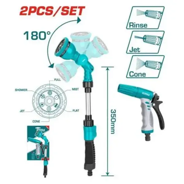 Bộ 2 Đầu Phun Tưới Nước Đa Năng Total THWSK0201