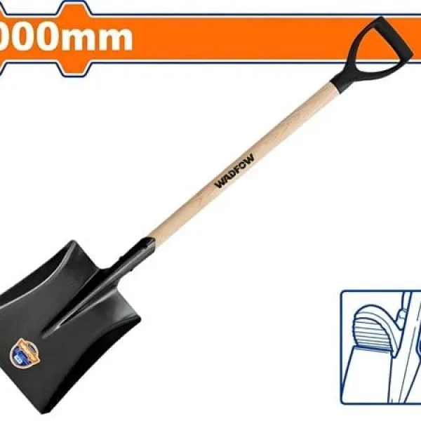 Xẻng thép vuông cán gỗ 1000mm WADFOW WSE1317