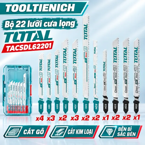Bộ 22 lưỡi cưa lọng TOTAL TACSDL62201