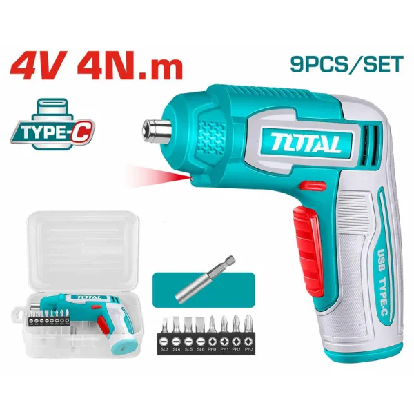 Máy Vặn Vít Mini Pin 4V TOTAL TSDLI0458 4Nm USB-C