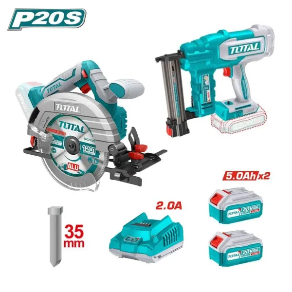 TOSLI240866 - Máy Bắn Đinh & Máy Cưa Đĩa Tròn Không Chổi Than Dùng Pin 20V TOTAL
