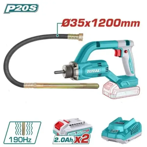 Máy Đầm Bê Tông Dùng Pin Lithium 20V Total TCVLI2025021